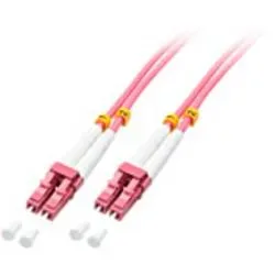 LINDY 46341 Glasfaser LWL Anschlusskabel 2.00 m Lila [2x LC - 2x LC] 50/125 µ Multimode OM4