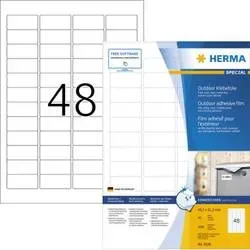 Herma 9536 Folien-Etiketten 45.7 x 21.2 mm Folie, matt Weiß 1920 St. Extra stark haftend Laserdrucker, Farblaserdrucker,