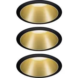 Paulmann Cole Coin 93404 Einbauleuchte 3er Set 2021 Energieeffizienzklasse: n.rel 6 W Warmweiß Schwarz, Gold