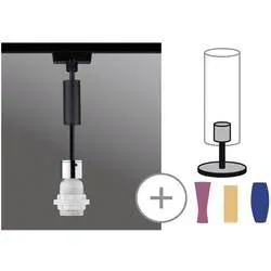 Paulmann Urail Hochvolt-Schienensystem-Leuchte 1phasig E27 20 W LED Schwarz (matt), Chrom