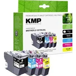 KMP Kompatibel Brother LC-3219VALDR Tintenpatrone Schwarz, Cyan, Magenta, Gelb Multipack 4 Stück