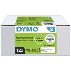 DYMO LW Adressetiketten Authentisch 99012 2093093 Selbsthaftend Schwarz auf Weiss 89 x 36 mm 12 Rollen à 260 Etiketten