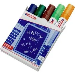 Edding 4090 4-4090099 Kreidemarker Blau, Grün, Braun, Hellgrün, Neonorange 4 mm, 15 mm