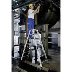 MUNK Günzburger Steigtechnik 41639 Aluminium Stufen-Stehleiter Arbeitshöhe (max.): 3 m 9.9 kg