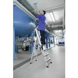 MUNK Günzburger Steigtechnik 42104 Aluminium Stufen-Stehleiter Arbeitshöhe (max.): 3 m