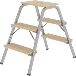 Stahlrohr-Tritt mit Holzstufen ohne Rollen 3 Stufen inkl. Plattform. MUNK GmbH 15606049
