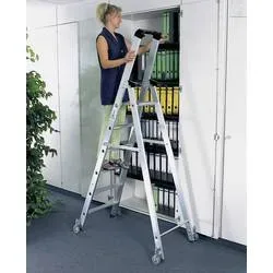 MUNK Günzburger Steigtechnik 41109 Aluminium Stufen-Stehleiter Arbeitshöhe (max.): 4.25 m