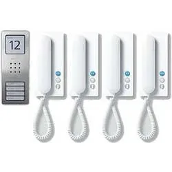Siedle SET CA 812-4 E/W Türsprechanlage Kabelgebunden Infofeld Silber, Weiß