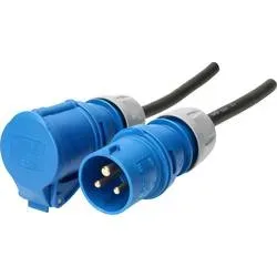 Max Hauri 137163 Strom Verlängerungskabel 16 A Schwarz, Blau 10.00 m H07RN-F 3G 2,5 mm²