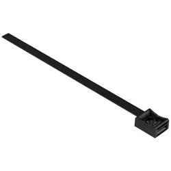 Hebotec Klettbandsockel zum Bündeln, mit Sockel, zum Anschrauben Haft- und Flauschteil (B x H) 7.5 mm x 150 mm Schwarz 1