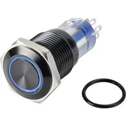 TRU COMPONENTS TC-9428188 LAS2GQF-11ZE/B/12V/A/P Drucktaster 250 V 3 A 1 x Aus/Ein rastend Blau IP65 1 St.