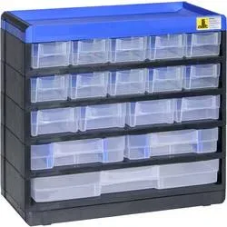 Allit 464610 Kleinteilmagazin (B x H x T) 300 x 285 x 135 mm Schwarz, Blau 1 St.