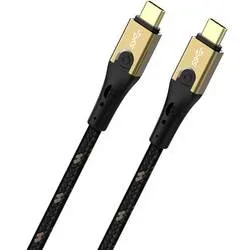 Oehlbach USB-Kabel USB 3.2 Gen2 USB-C® Stecker, USB-C® Stecker 2.00 m Schwarz/Gold D1C9532