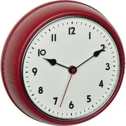 TFA Dostmann - Vintage Funk-Wanduhr Rot (27cm), One Size, Multicolor