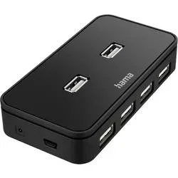 Hama USB Hub mit Netzteil 200123 7 Ports USB 2.0 480 Mbit/s