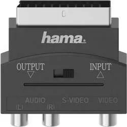 hama 00205268 Video-Adapter, S-VHS-Kupplung/3 Cinch-Kupplungen - Scart-Stecker, 4-polig