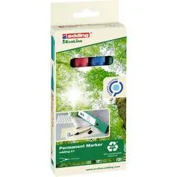 EDDING Permanent Marker 21 1.5-3mm 21-E4 4-farbig ass.