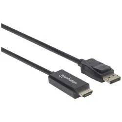 Manhattan DisplayPort / HDMI Adapterkabel DisplayPort Stecker, HDMI-A Stecker 1.80 m Schwarz 153201 DisplayPort-Kabel