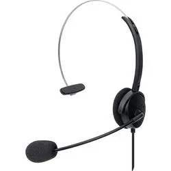 Manhattan Mono USB-Headset On-Ear kabelgebunden USB-A-Stecker Lautstärkeregelung schwarz On Ear Headset kabelgebunden