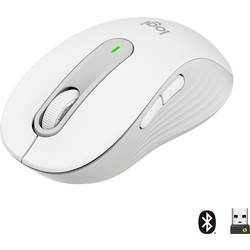 Logitech - Signature M650 - Maus - optisch - 5 Tasten - kabellos - Bluetooth, 2.4 GHz -  Logi Bolt USB-Receiver - Off-White, Weiss