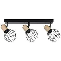 Paulmann Lanka 66768 Wandstrahler E14 Schwarz, Holz (hell)