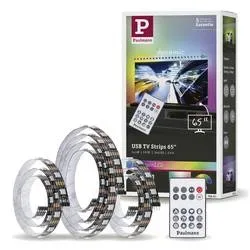 Paulmann TV Strips 65 Zoll 78881 LED-Streifen-Basisset mit USB-Anschluss 5 V 2.4 m RGB 1 Set