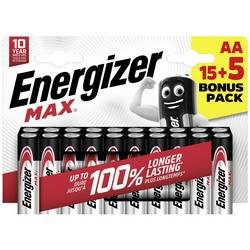 ENERGIZER Batterie Max E301534900 AA/LR06 15 + 5 Stk.