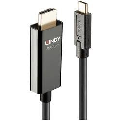 LINDY USB Anschlusskabel USB-C® Stecker, HDMI-A Stecker 10.00 m Schwarz 43317 4K UHD USB-C®-Displaykabel