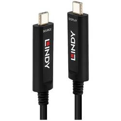 Lindy Fibre Optic Hybrid USB Type C Video Cable - USB-Kabel - USB-C (M) bis USB-C (M) - 5 m - rund - Schwarz