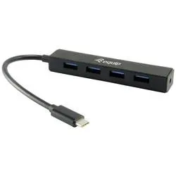 Equip 128954 USB-Hub 4 Port USB-A USB 3.1 Gen1 5 GBit/s mit USB-C® Stecker Schwarz Equip Life USB 3.1 Type-C to 4-Port