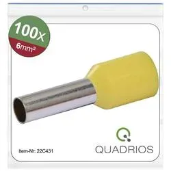 Quadrios 22C431 Aderendhülse 6 mm² Teilisoliert Gelb 1 Set