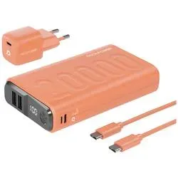 RealPower - Powerbank PB-20000 +20W USB-Lader, Orange, One Size