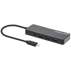 Manhattan 168410 USB-Hub 7 Port USB-A USB 3.0 5 GBit/s Schwarz 168410
