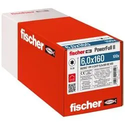 Fischer 562957 FPF II CHTF 6,0 x 160 BC 100 Holzschraube 6 mm 160 mm TX Stahl galvanisch verzinkt 100 St.