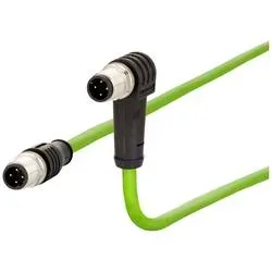 Metz Connect 142M1D19010 M12 Patchkabel CAT 5e SF/FTP 1.00 m Grün PUR-Mantel, Säurebeständig, Ozonbeständig,