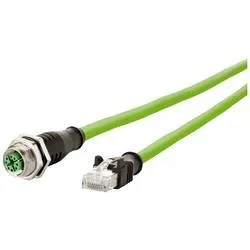 Metz Connect 142M2X25010 M12 Patchkabel CAT 6a S/FTP 1.00 m Grün PUR-Mantel, Säurebeständig, Ozonbeständig,