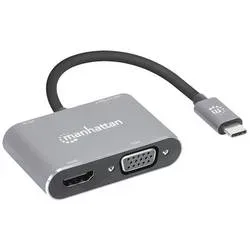 Manhattan USB-C® Dockingstation USB-C to HDMI & VGA 4-in-1 Docking-Konverter Passend für Marke Dockingstations: