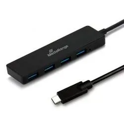 MediaRange MRCS508 USB-Hub 4 Port USB-A USB 3.0 5 GBit/s mit USB-C® Stecker Schwarz MRCS508
