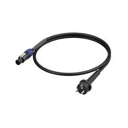 Neutrik 1036410 Strom Anschlusskabel Schwarz/Blau 1.5 m