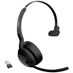 Headset Jabra Evolve2 55 link380a Mono, Reichweite bis 30 m, bis 10 h, MS-Teams optimiert, schwarz