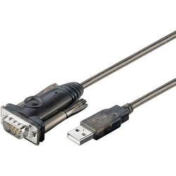 Goobay 95435 USB 2.0 Typ A auf D SUB RS-232 Stecker 9 polig / 1 Mbits USB seriell RS232 Konverter / Transparent / 1,5m