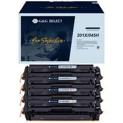 G&G Toner ersetzt Canon, HP 201X, 045H Kompatibel Schwarz, Cyan, Magenta, Gelb GS-H201X-4P