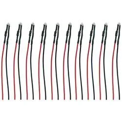 TAMS Elektronik 81-30152-10-C LED mit Anschlussdrähten Warmweiß, Transluzent 10 St.