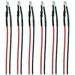 TAMS Elektronik 81-59506-06-C LED mit Anschlussdrähten Kaltweiß, Rot 6 St.