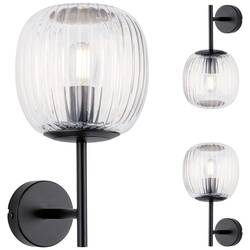Paulmann Ruya 71144 Wandleuchte E14 Glas, Schwarz (matt)
