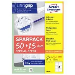 AVERY ZWECKFORM Universal-Etiketten 97x423mm 4781-65 weiss 50+15 Blatt