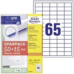 AVERY ZWECKFORM Universal-Etiketten 38x212mm 6121-65 weiss 50+15 Blatt