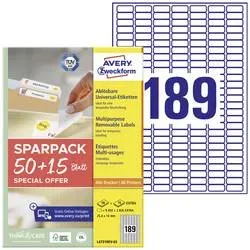 AVERY ZWECKFORM Universal-Etiketten 254x10mm L4731REV-65 weiss 50+15 Blatt