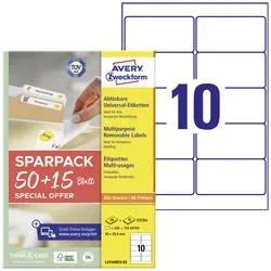 AVERY ZWECKFORM Universal-Etiketten 96x508mm L4744REV-65 weiss 50+15 Blatt