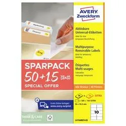 AVERY ZWECKFORM Universal-Etiketten 96x508mm L4744REV-65 weiss 50+15 Blatt